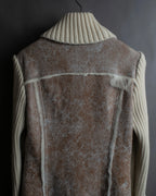 "Dolce &amp; Gabbana" Mouton &amp; knit combination design coat