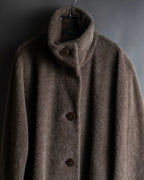 "Max Mara" Alpaca mix brown stand collar long coat