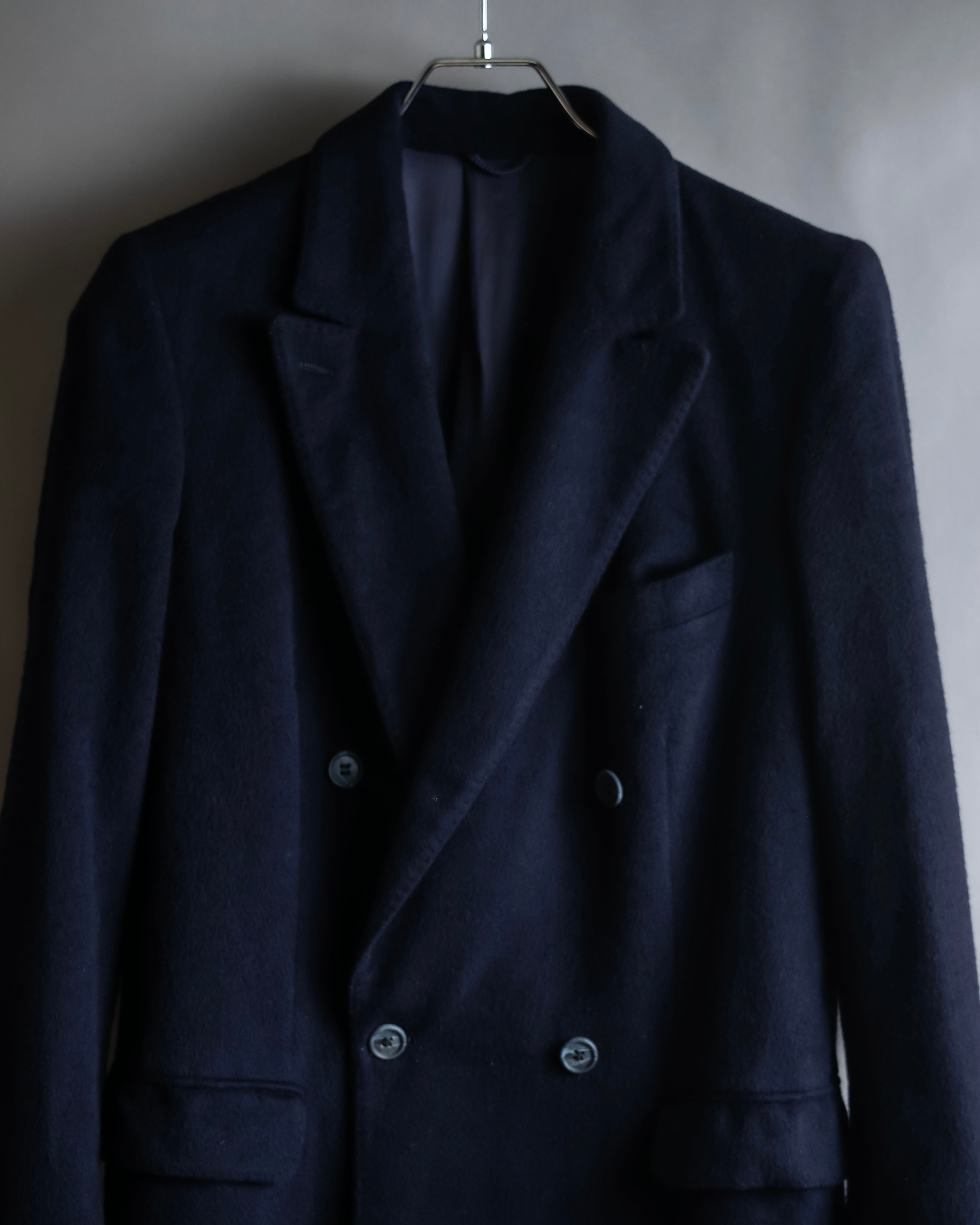"BALENCIAGA" Peak lapel double-breasted chester coat
