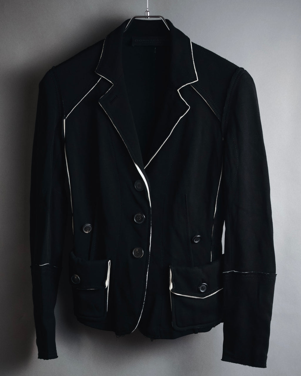 "Donna Karan" Contrast piped tailored jacket