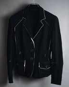 "Donna Karan" Contrast piped tailored jacket