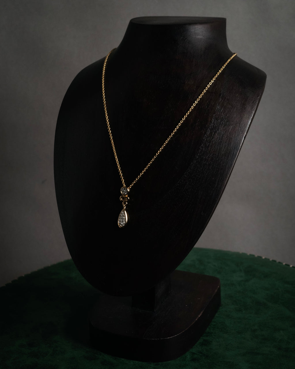 "Christian Dior" 00’s crystal pave cd drop necklace and earrings set