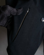 "HELMUT LANG" Zipper design sharp angle cutaway jacket