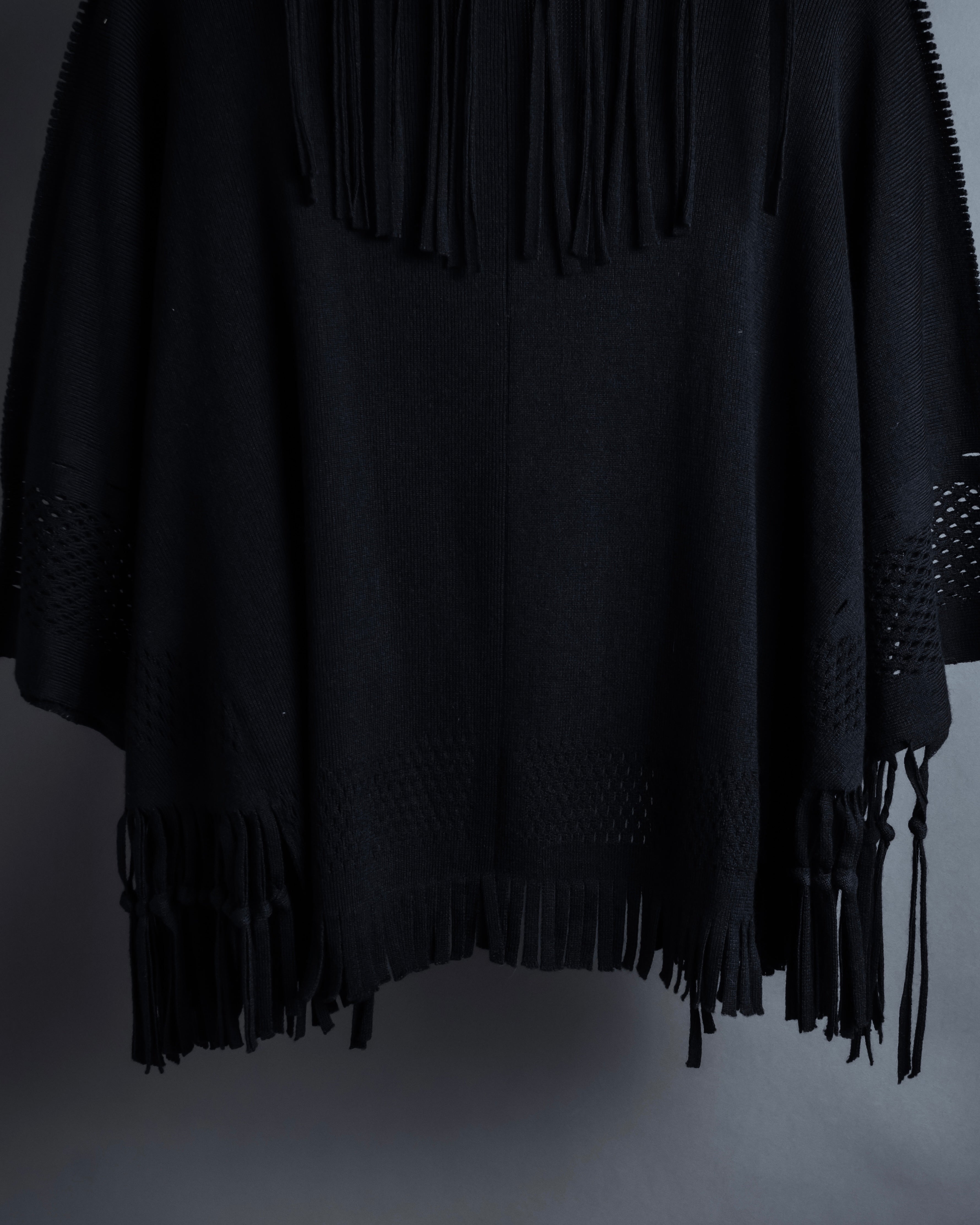 "ISSEY MIYAKE" 01AWRough knit fringe design cardigan