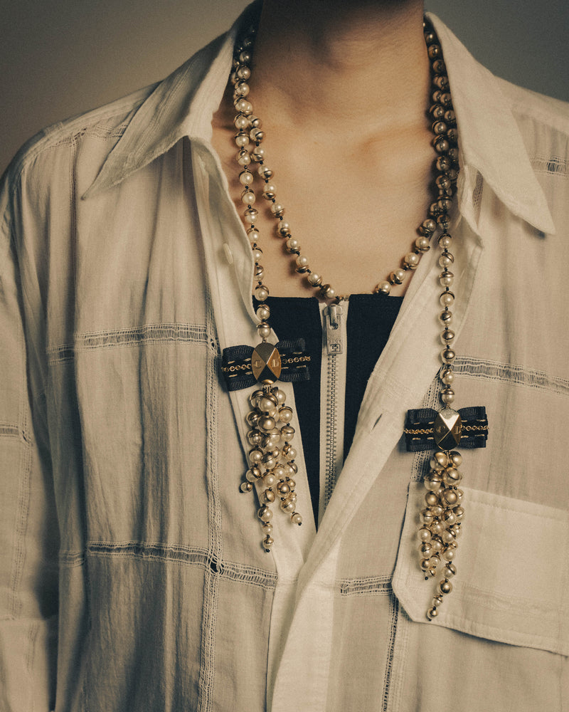 –SPECIAL– "Christian Dior" 10's Ornate pearl tassel long necklace