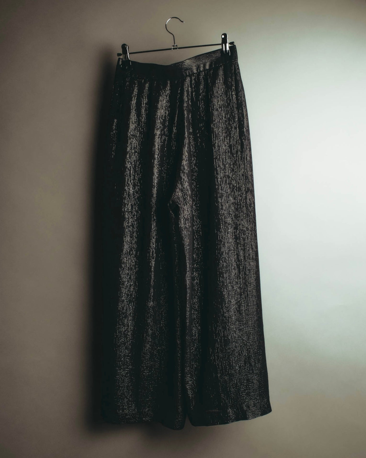 -SPECIAL- "Christian Dior" 00's Metallic silk blend fluid wide-leg trousers