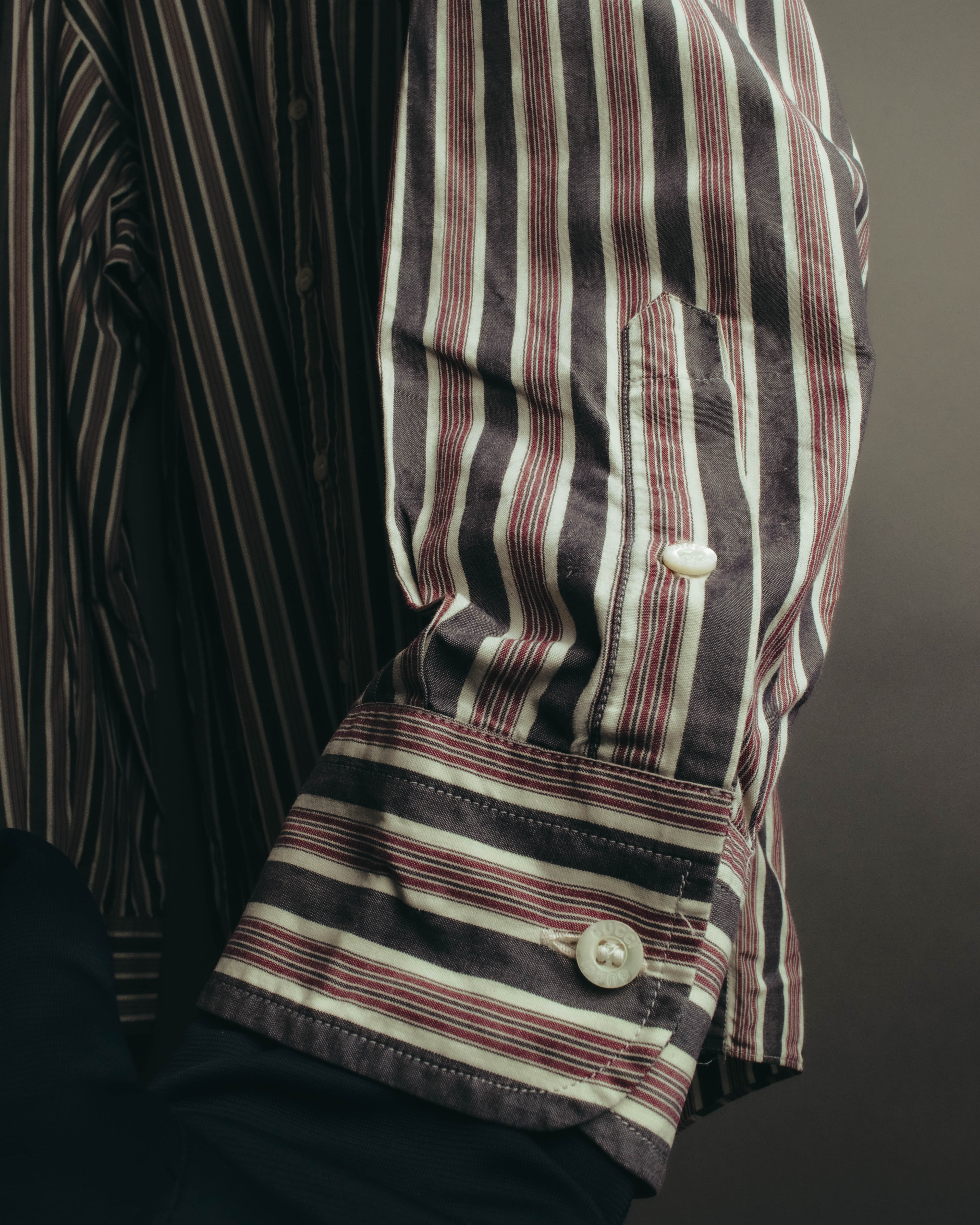 "GUCCI" 90's-00's Striped cotton button-down shirt