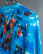 "PRADA" Abstract all over print mohair blend knit