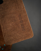 "DIESEL" 00’s Turquoise-studded embossed suede belt