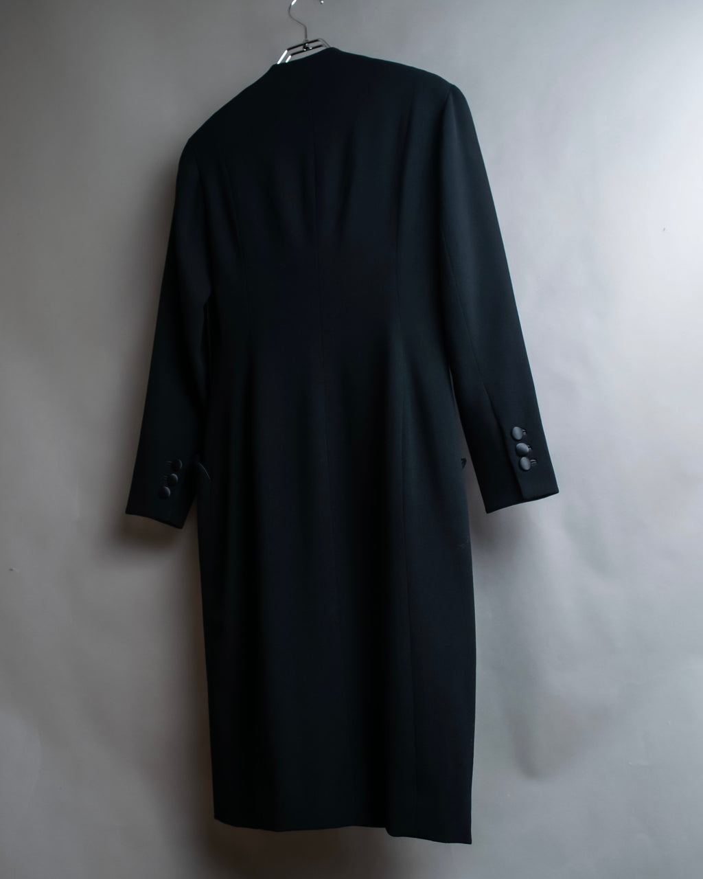 "HERMES" Ribbon scarf detail shaped coat