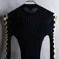 "LOEWE" Check pattern switching shaped ribbed knit