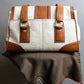 "COACH" Logo stitch design trapezoid bicolor leather bag