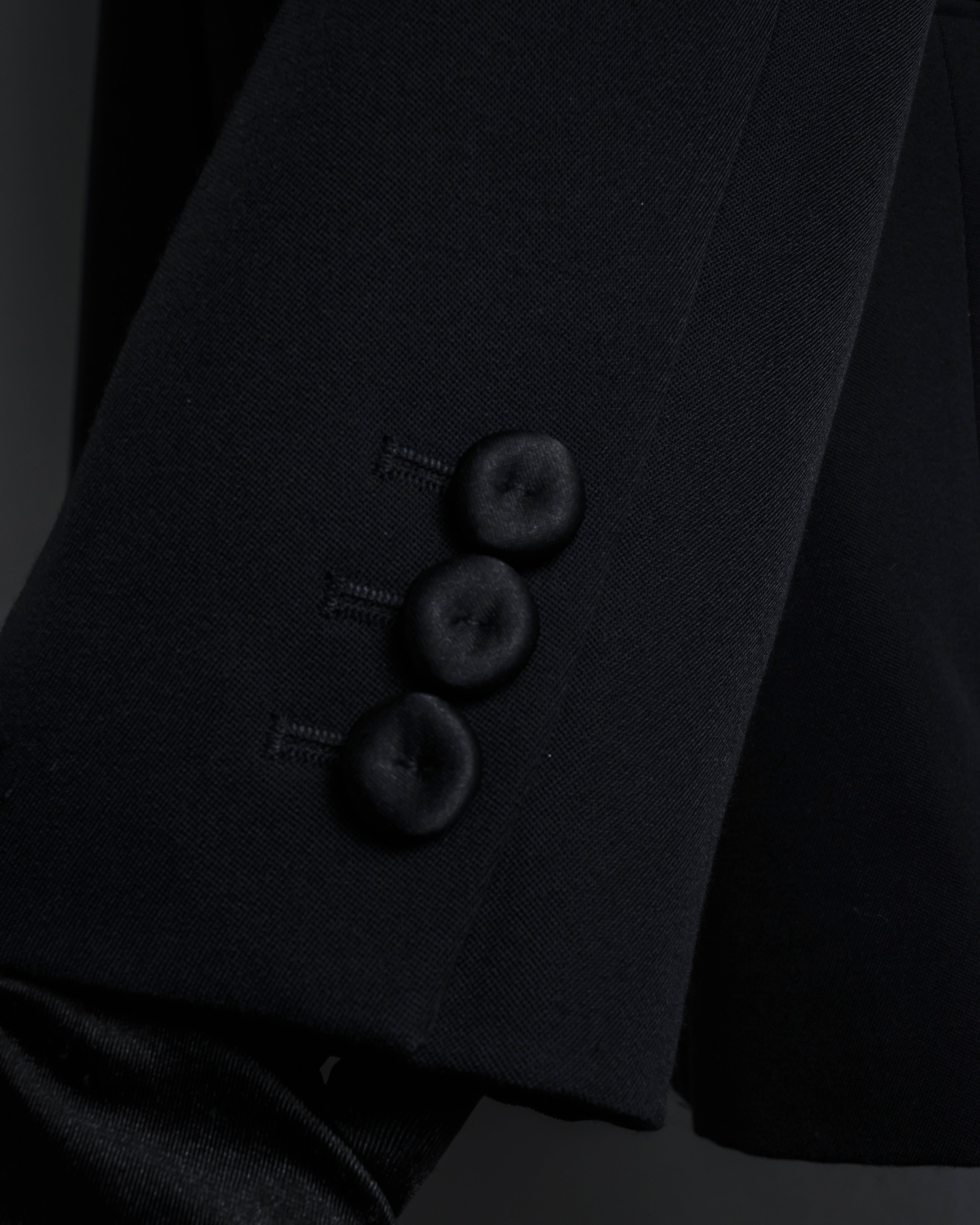 “MOSCHINO” Satin lapel double-breasted tuxedo jacket