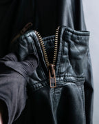 "DIESEL" Oversized stand collar lamb leather jacket