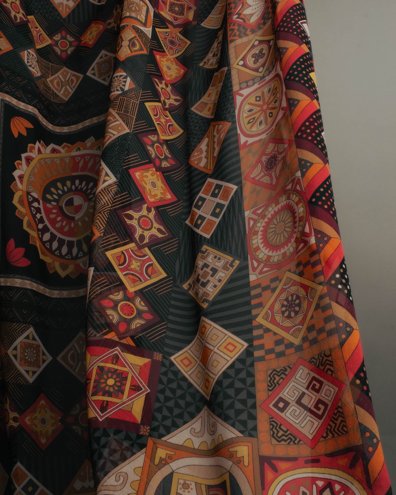 "Salvatore Ferragamo" 2010's Geometric tribal print silk scarf