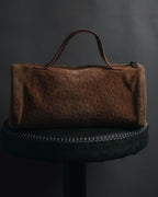 "CELINE" 00's Macadam logo engraved suede leather bag