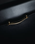 "PIERRE BALMAIN" 80’s-90’s box calf gold bar top handle bag