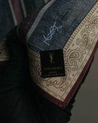 “Yves Saint Laurent” 90’s-00’s Paisley stripe cotton scarf