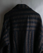 "FENDI" Pecan stripe pattern A-line silhouette coat
