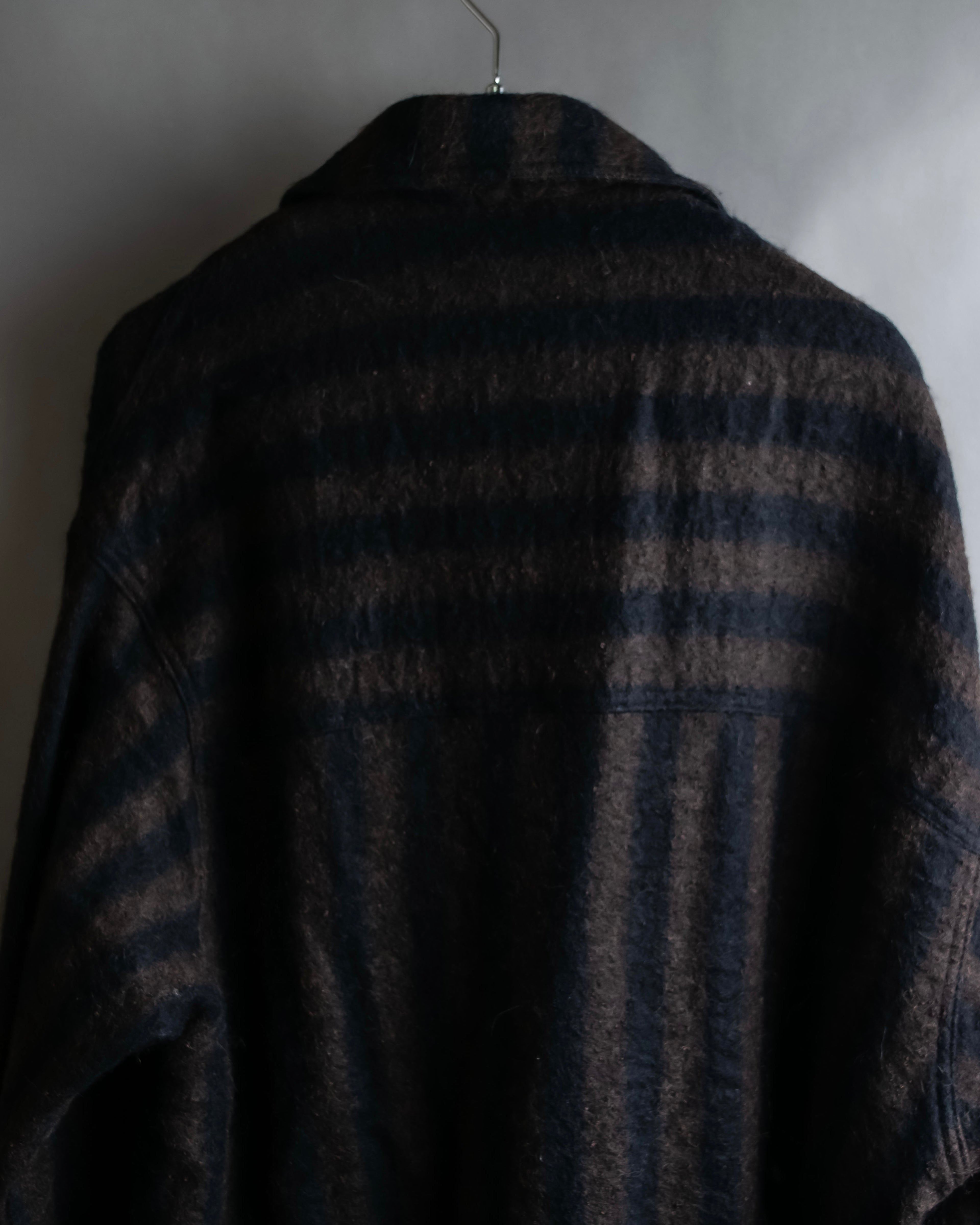 "FENDI" Pecan stripe pattern A-line silhouette coat