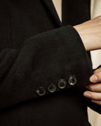 "GUCCI" Michele period solid black wool tailored coat