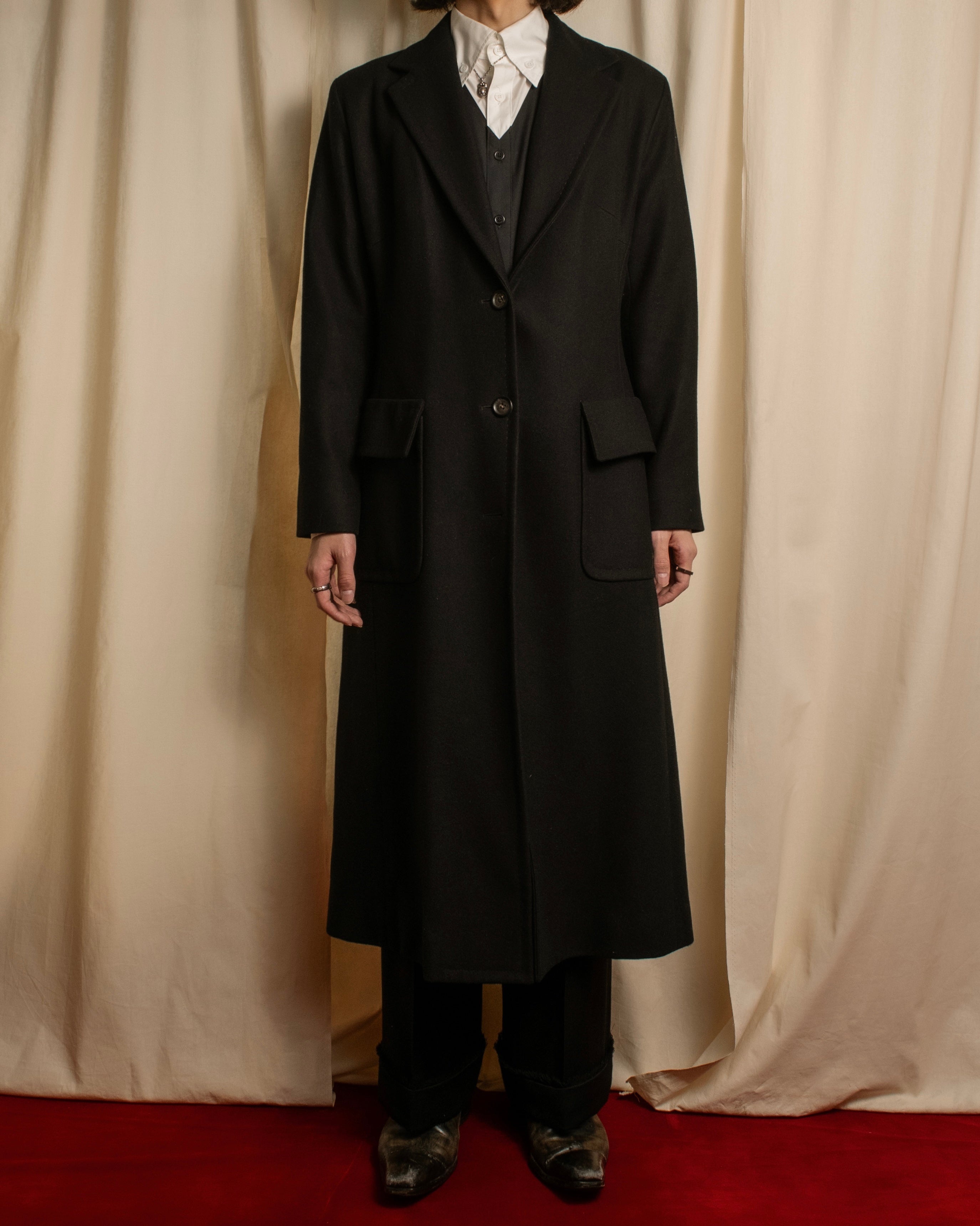 -SPECIAL- "CELINE" 1997-04's Michael Kors period minimal detail long chester coat