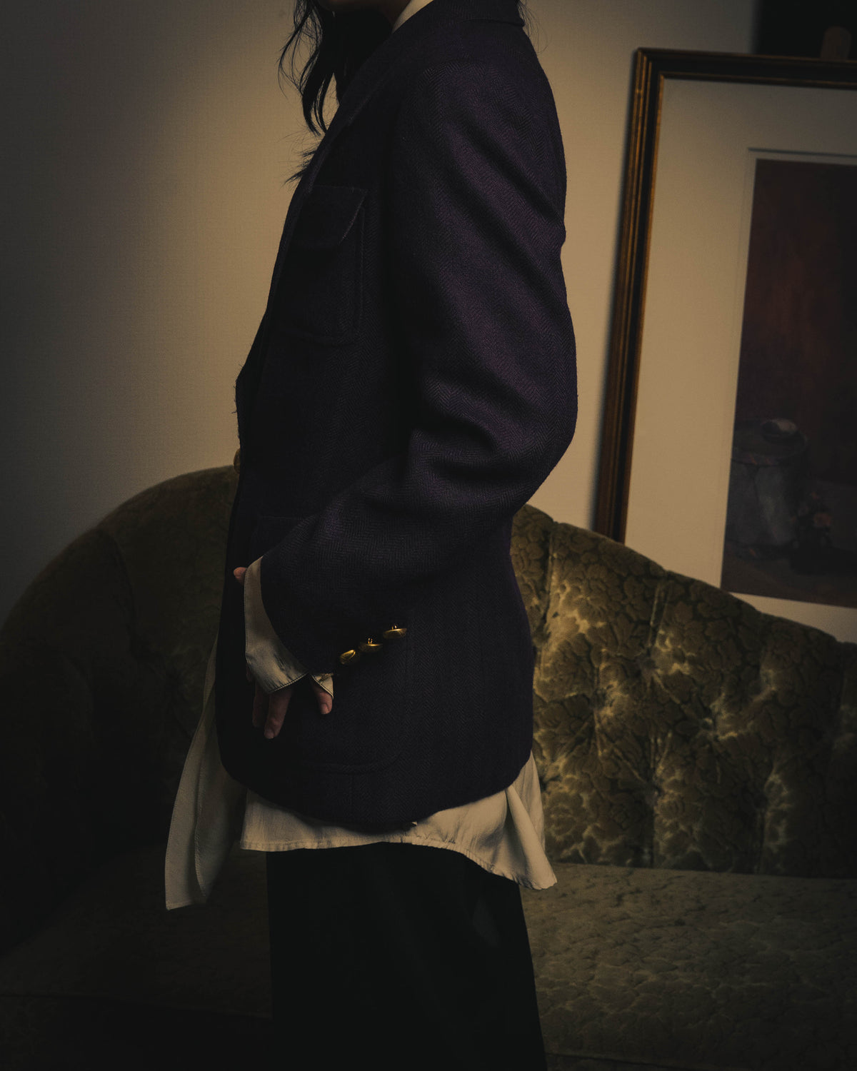 –SPECIAL– “GUCCI” 80’s-90’s Sculptural tailored blazer with gold buttons