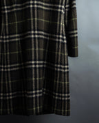 "BURBERRY" Leather switching design check tweed coat