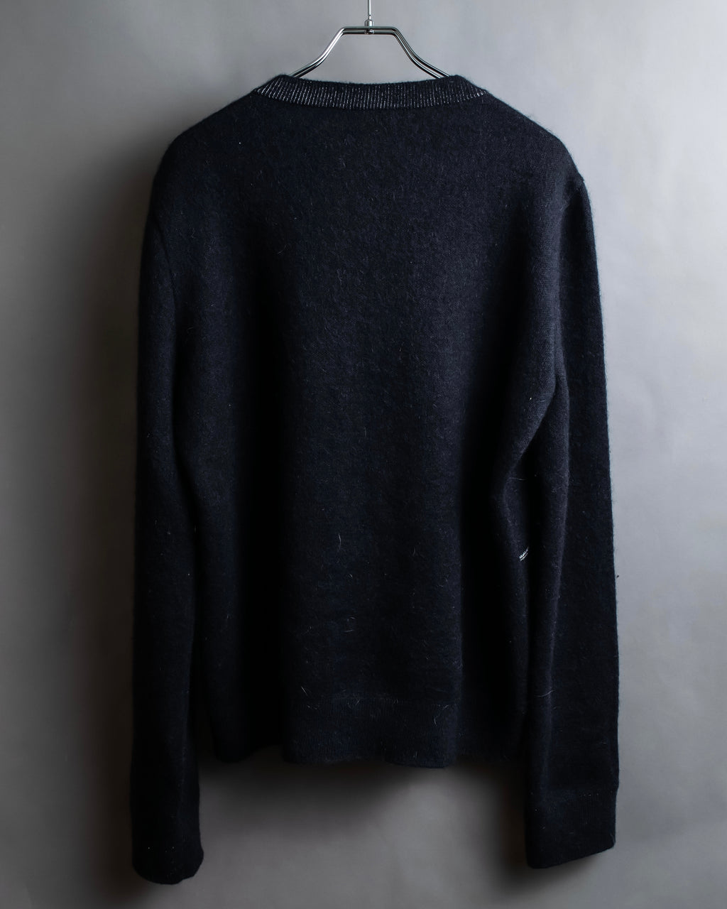 "Saint Laurent" Handsome face embroidery mohair blend oversized knit