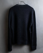 "Saint Laurent" Handsome face embroidery mohair blend oversized knit
