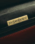 "Yves Saint Laurent" 80's-90's Lattice textured leather shoulder bag