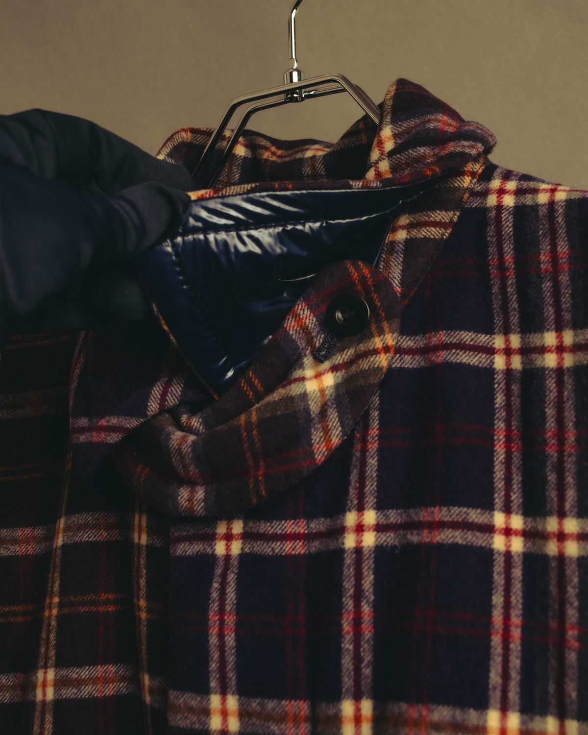 “sacai” 2010's Tartan wool cashmere padded hybrid coat