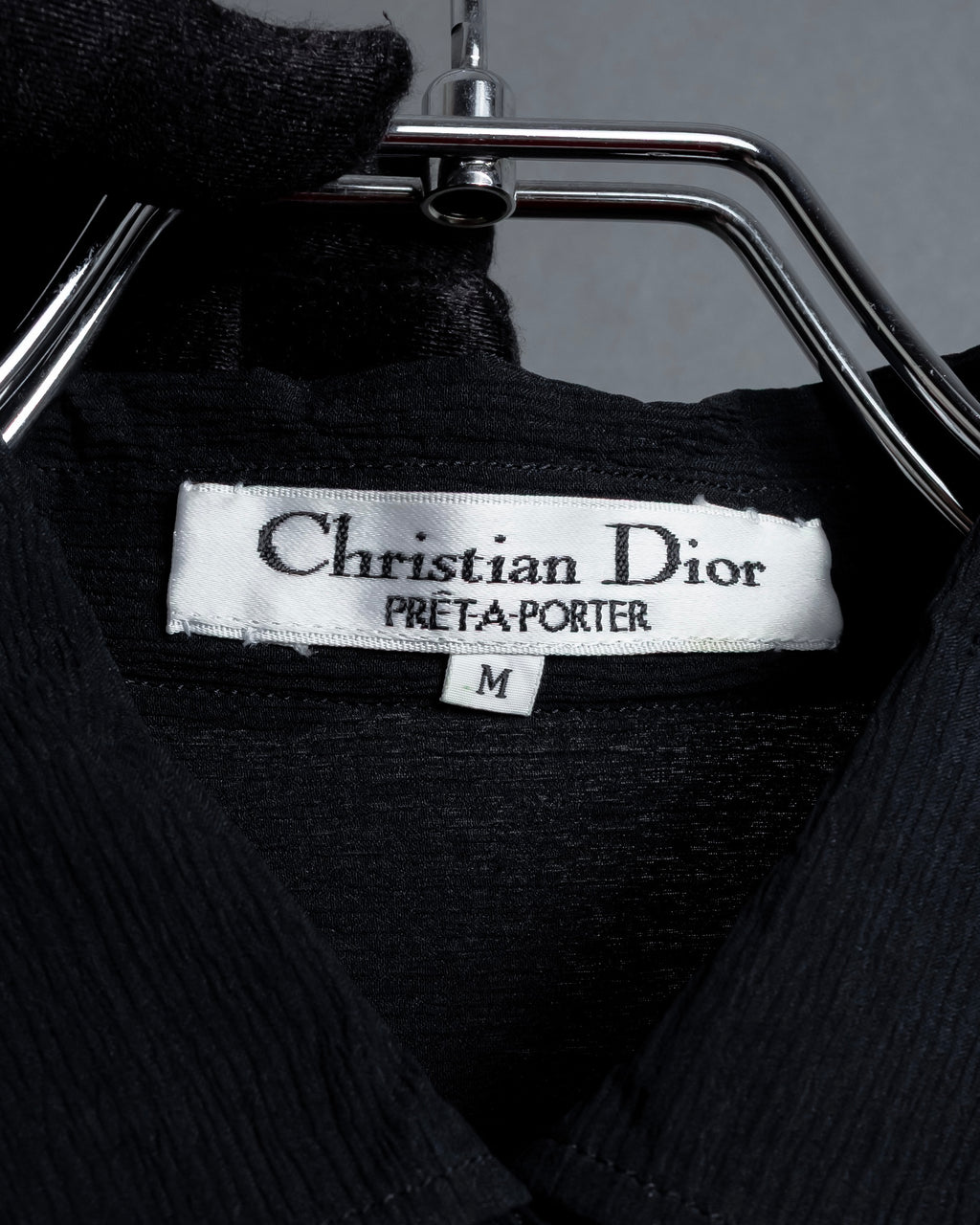 "Christian Dior PRETA PORTER" Compact gathered design crepe fabric blouse