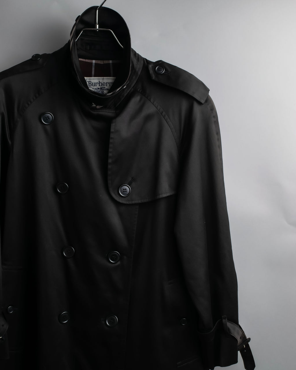 "BURBERRYS" Traditional detail double-breasted stand color trench coat