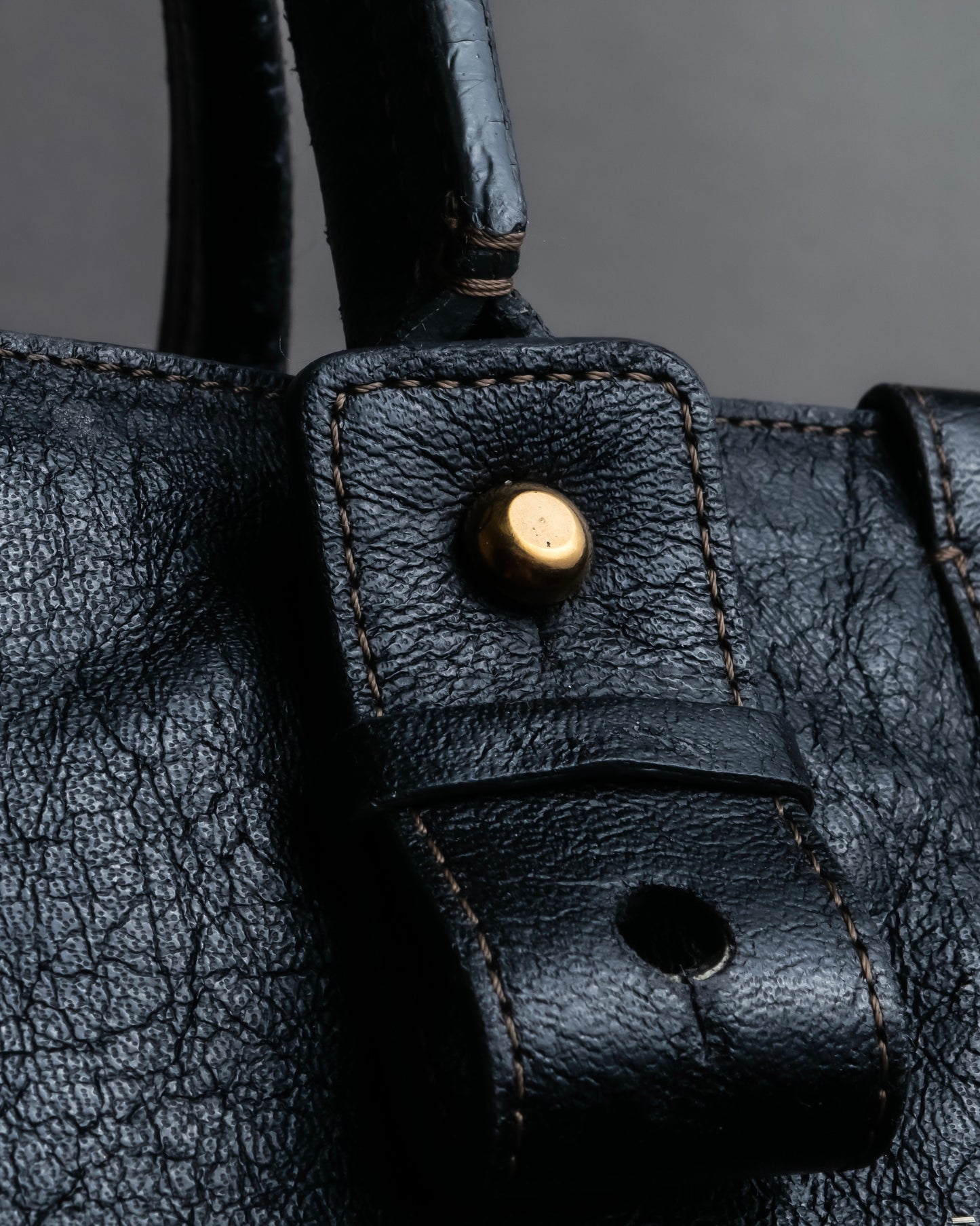 "Chloe" Eclipse series logo engraved leather tote bag