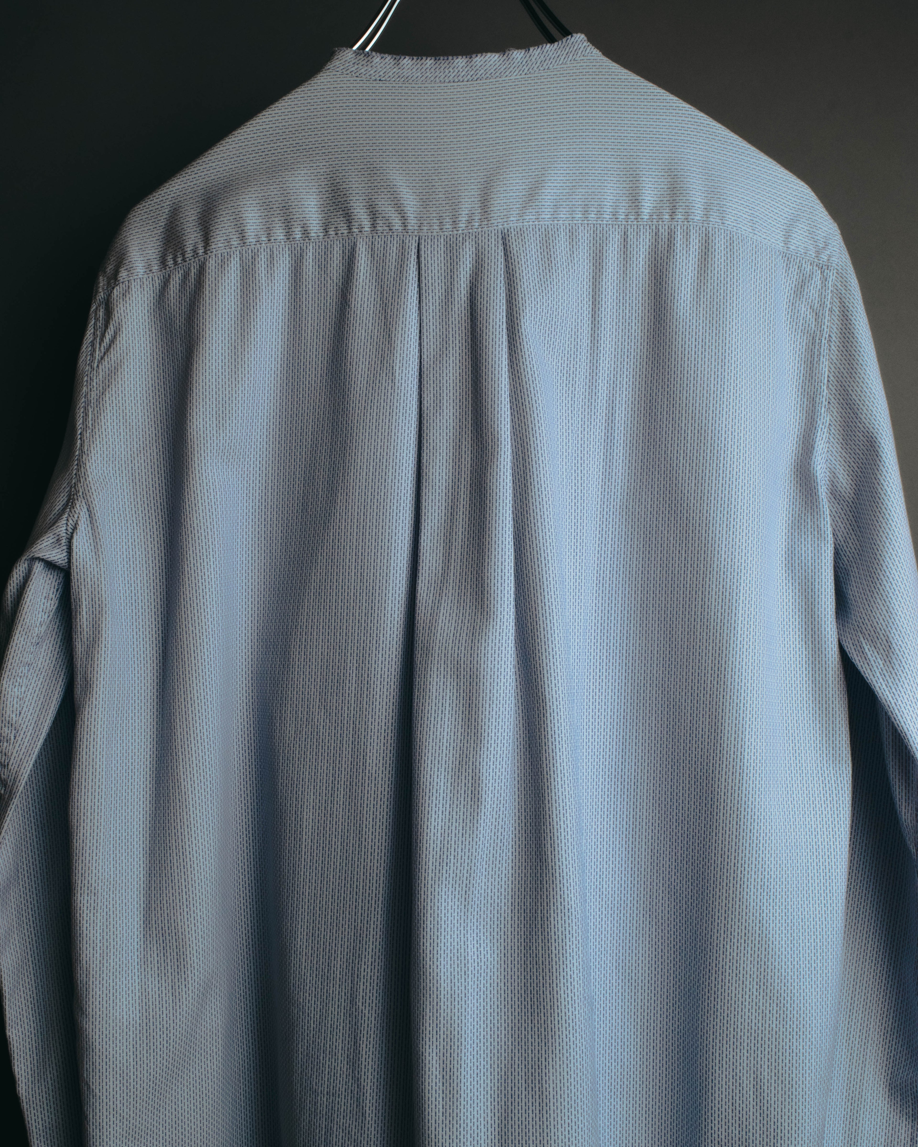 "CÉLINE" 10's Textured cotton collarless tunic shirt