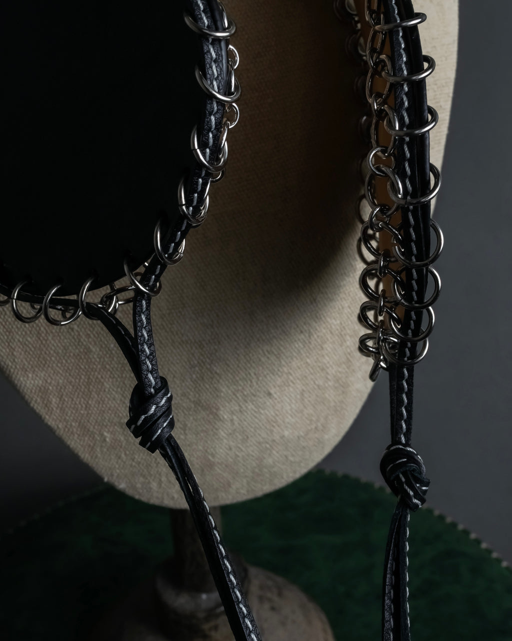 "LOEWE" Ring design leather corset necklace