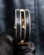 “LOEWE” Double circle stone designed gold bangle