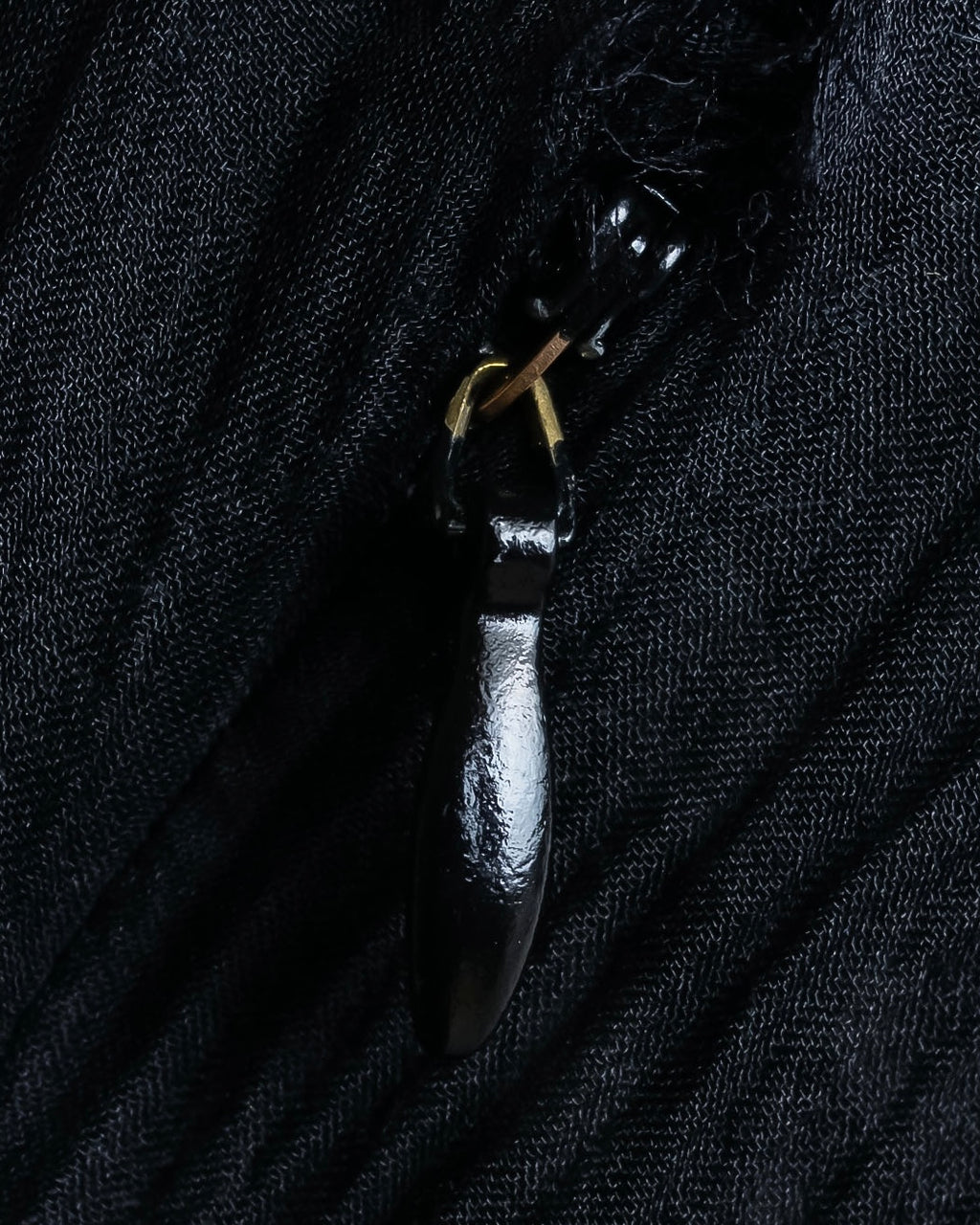 "PRADA" Gathered ribbon design puff sleeve dress