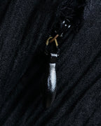 "PRADA" Gathered ribbon design puff sleeve dress