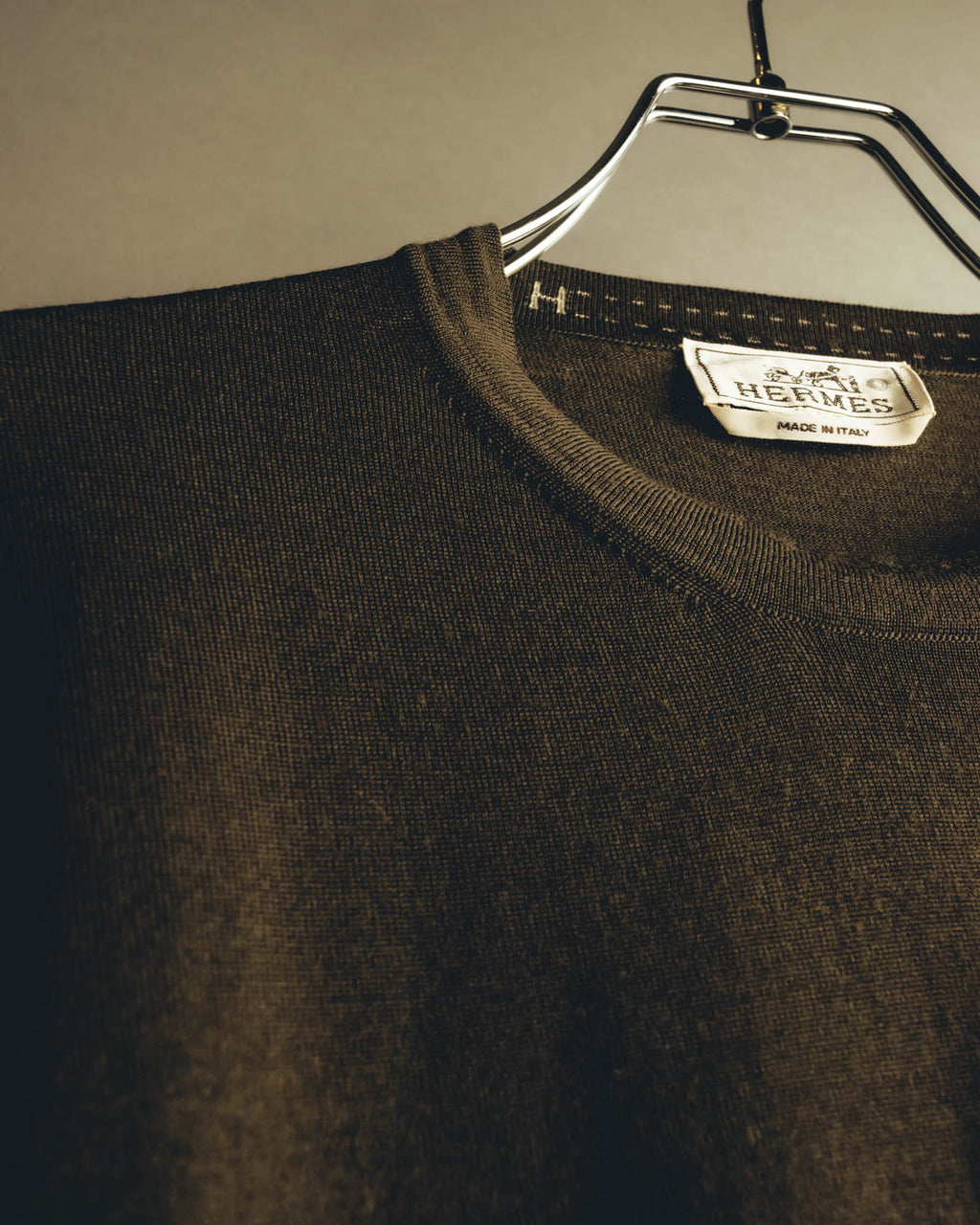 “HERMÈS” 90’s-00’s Extra-fine merino wool crewneck knit