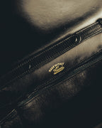 "GUCCI" 60's-70's Glossy lizard embossed leather shoulder bag