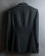 "GIANFRANCO FERRE" Striped＆dotted peak lapel tailored jacket