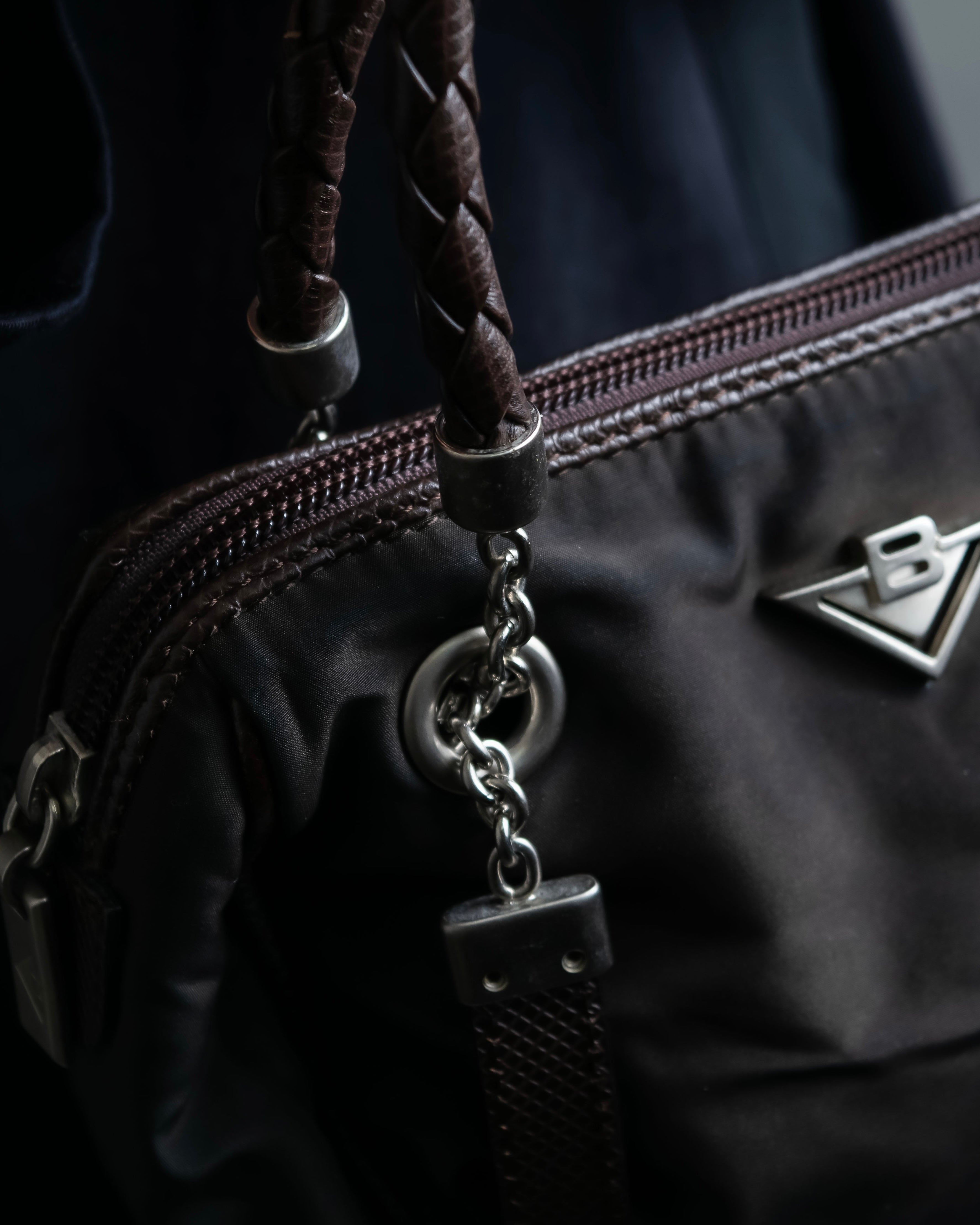 "BOTTEGA VENETA" 2way logo plate nylon bag