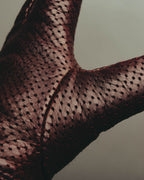 "VALENTINO GARAVANI" 2010's Burgundy perforated leather gloves