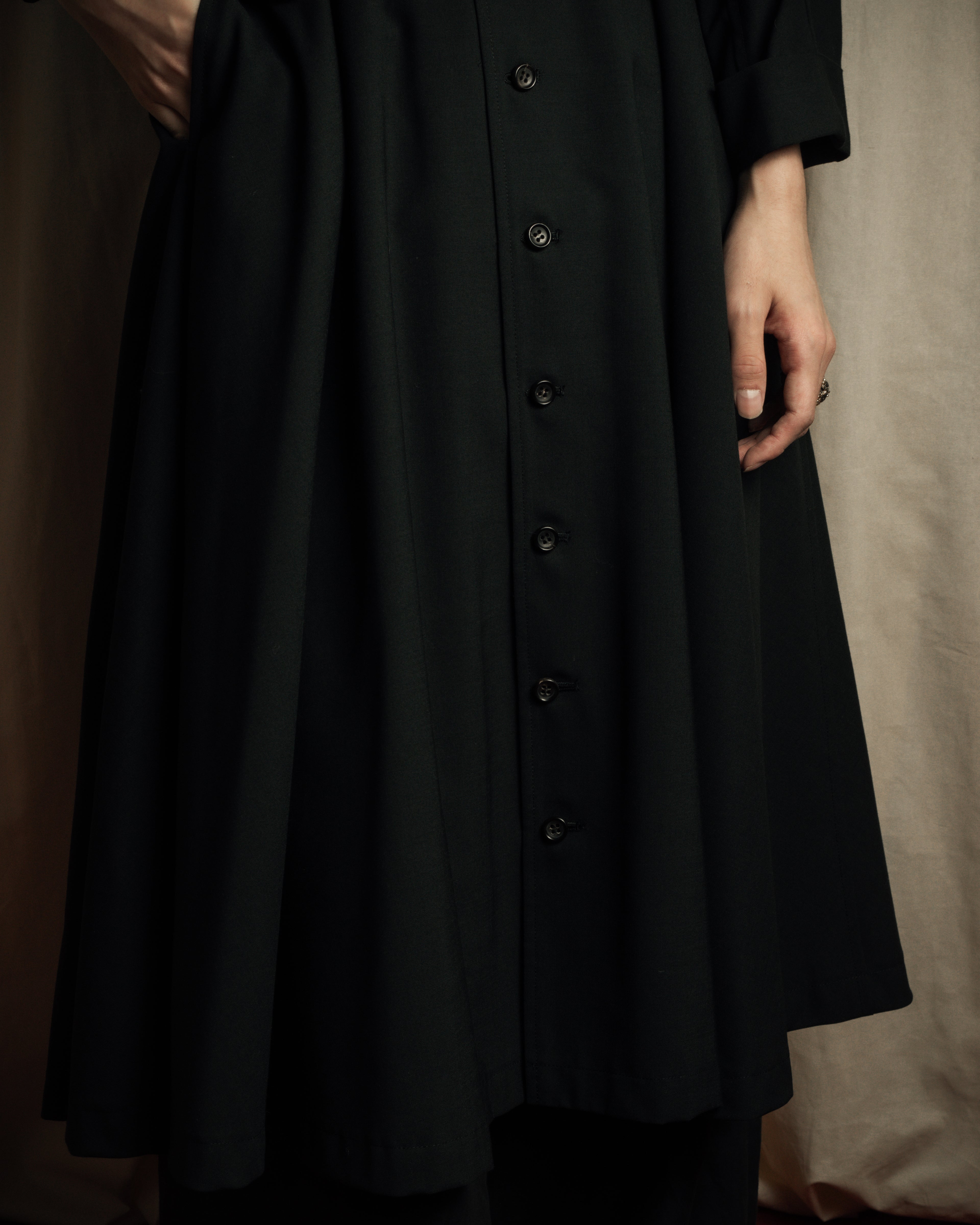 "tricot COMME des GARCONS" 90's Tailored collar belted long dress