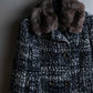 "Weekend Max Mara" Fur trimmed design collar tweed flare coat