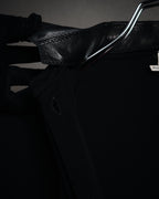 –SPECIAL– "HERMES" 00’s Leather-trimmed viscose evening shirt