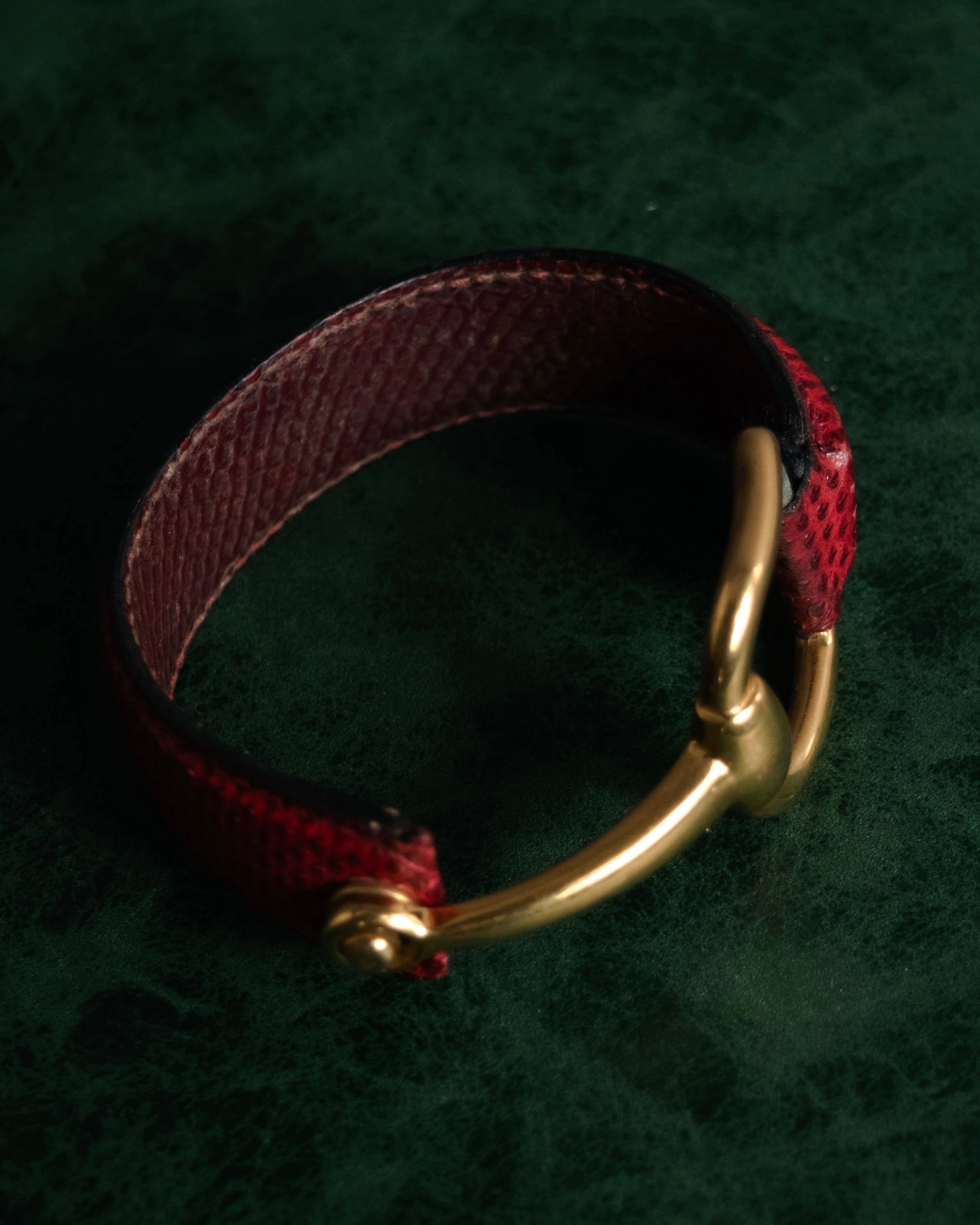 “GUCCI” 90’s-00’s Horsebit lizard leather bangle