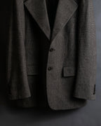 "YVES SAINT LAURENT" Glen plaid oversized wool tailored jacket